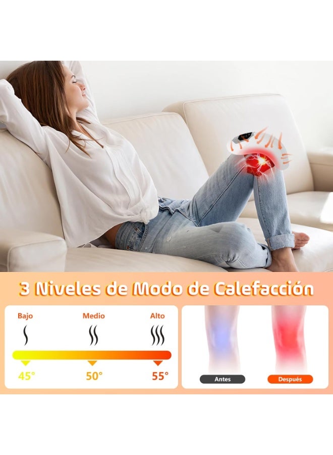 جهاز تدليك الركبة بـ 3 مستويات اهتزاز و3 مستويات حرارة قابل لإعادة الشحن لتخفيف آلام الركبة للرجال والنساء والآباء - Image 4